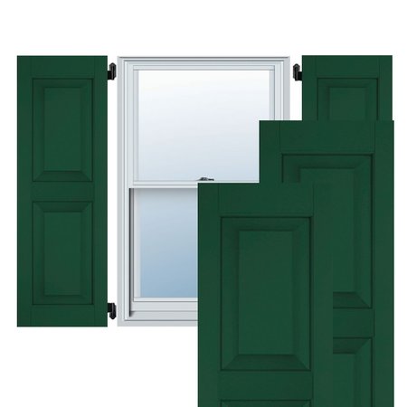 12W X 54H Exterior Real Wood Pine Raised Panel Shutters, Chrome Green PR